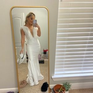 White Jessica Angel Prom Dress Size:xxs